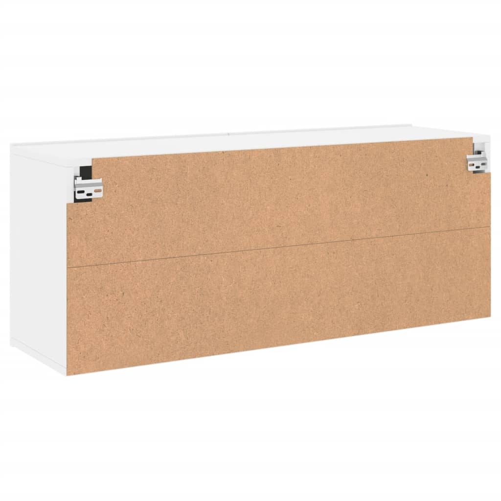 Prie sienos montuojama TV spintelė, baltos spalvos, 100x30x41cm