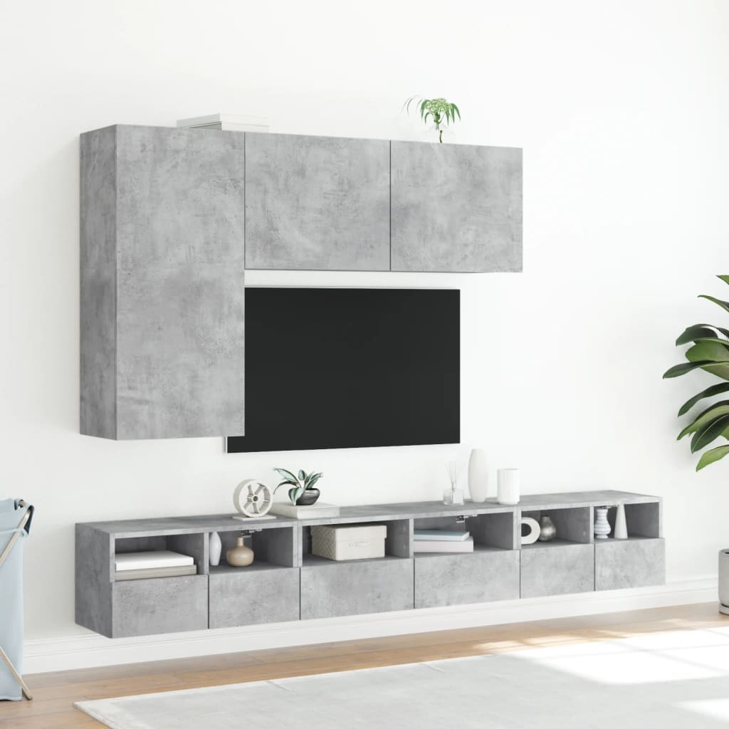 Pie sienas stiprināms TV skapītis, betona pelēks, 100x30x41cm