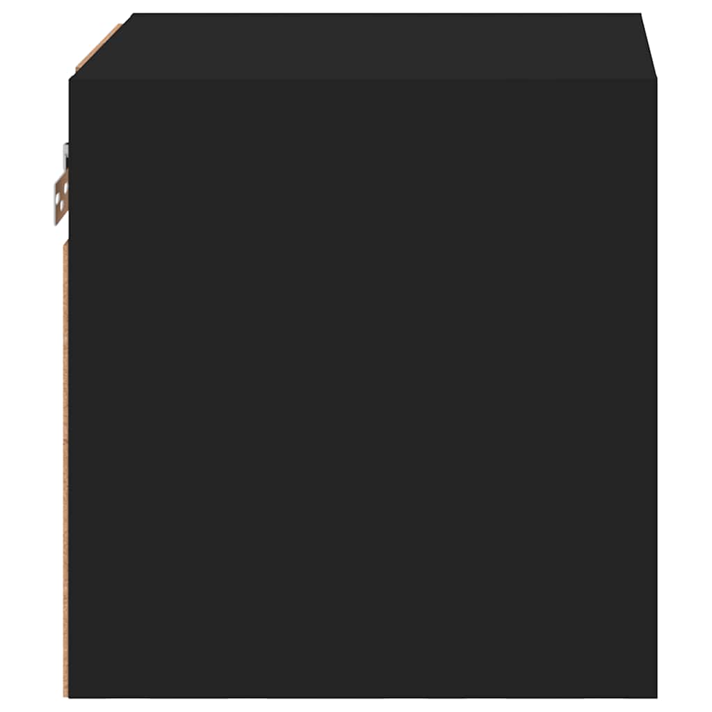 Sieninė TV spintelė su LED lemputėmis, juoda, 30x28,5x30cm