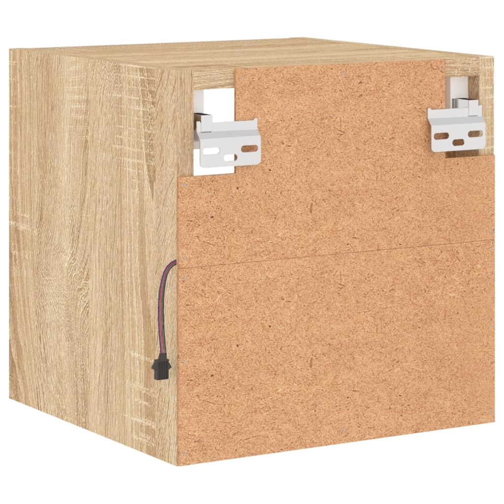 Sieninės TV spintelės su LED, 2vnt., ąžuolo, 30x28,5x30cm