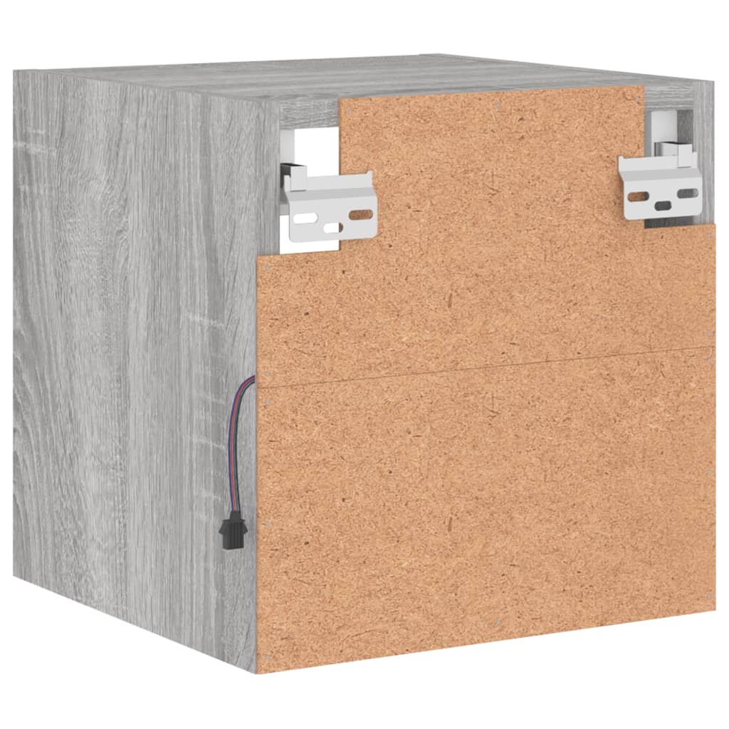Sieninės TV spintelės su LED, 2vnt., pilkos, 30x28,5x30cm