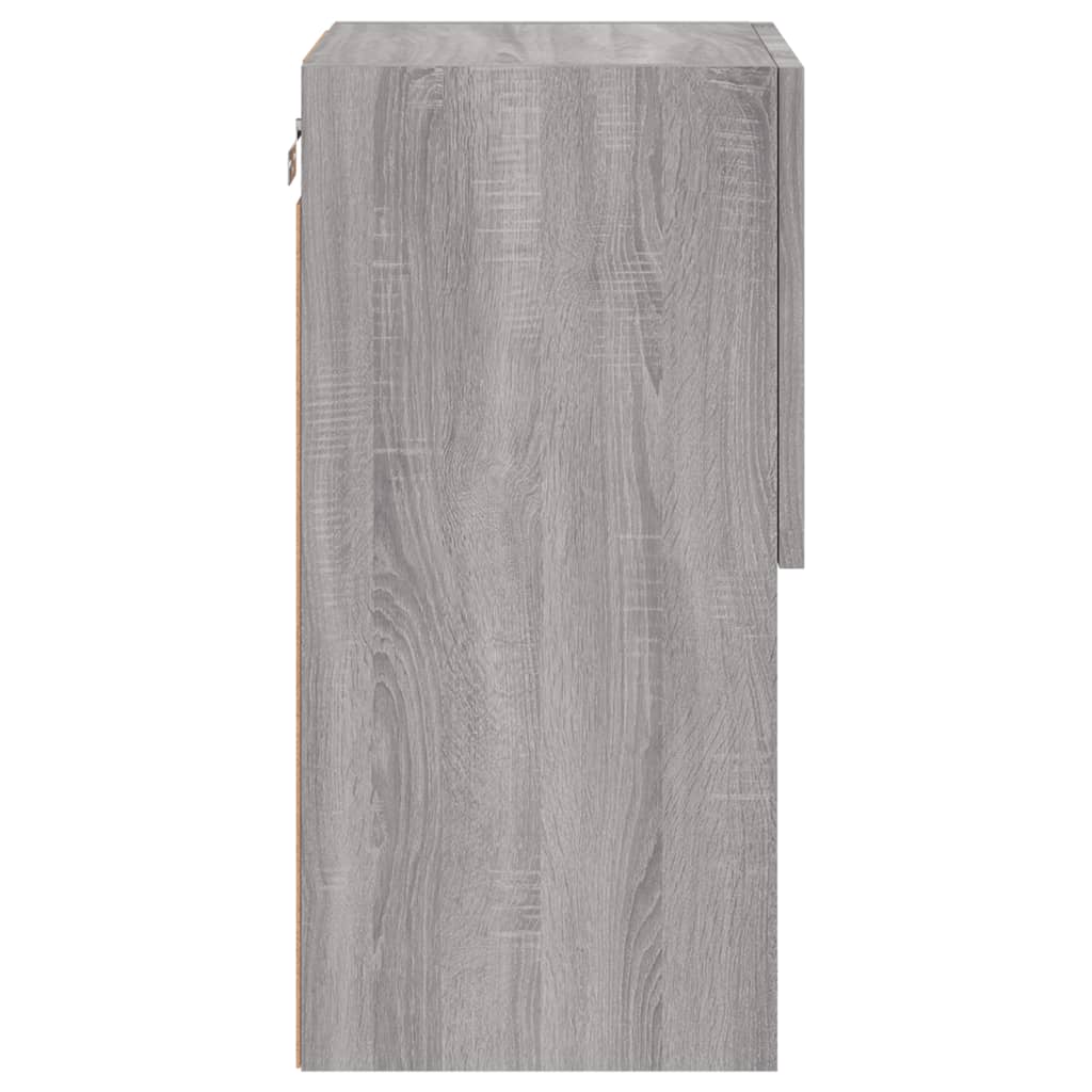 TV spintelė su LED lemputėmis, pilka ąžuolo, 30,5x30x60cm