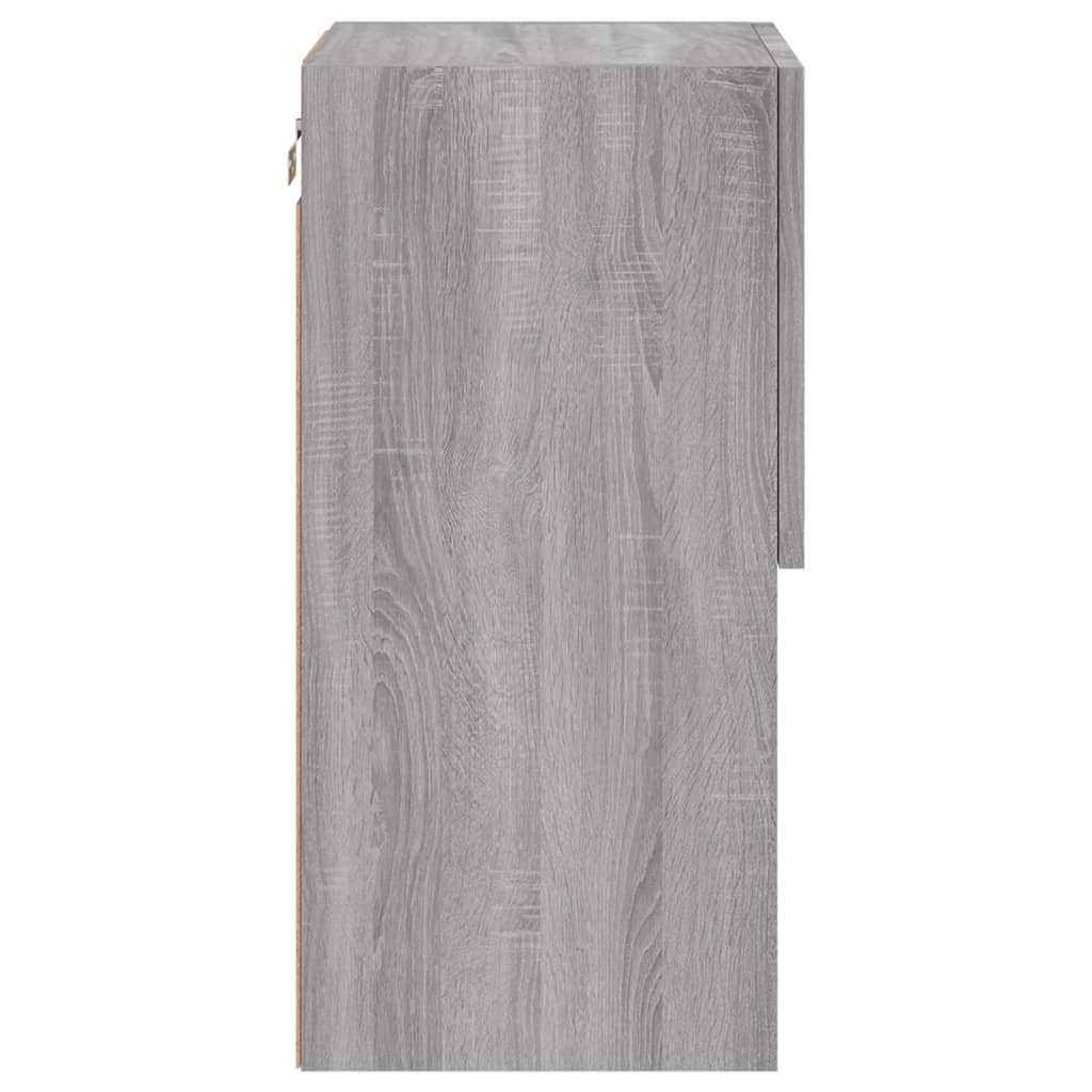 TV skapīši ar LED apgaismojumu, 2 gab., pelēka ozolkoka, 30,5x30x60 cm