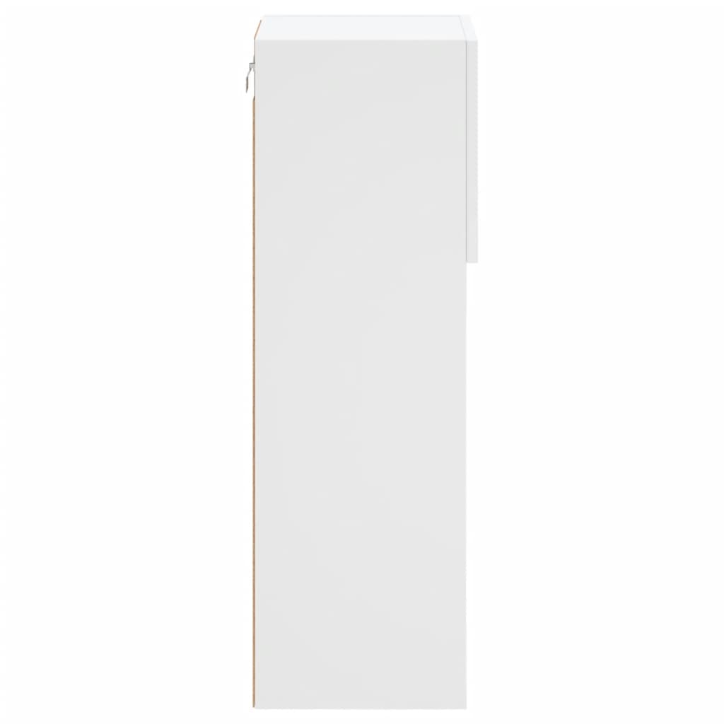 TV skapītis ar LED gaismām, balts, 30,5x30x90cm