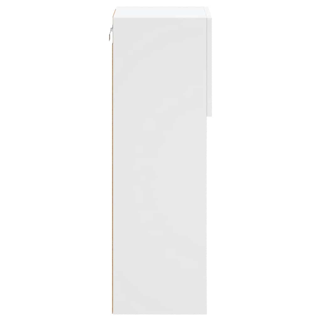 TV spintelė su LED lemputėmis, baltos spalvos, 30,5x30x90cm