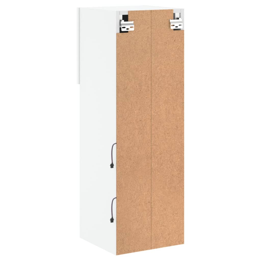 TV skapītis ar LED gaismām, balts, 30,5x30x90cm