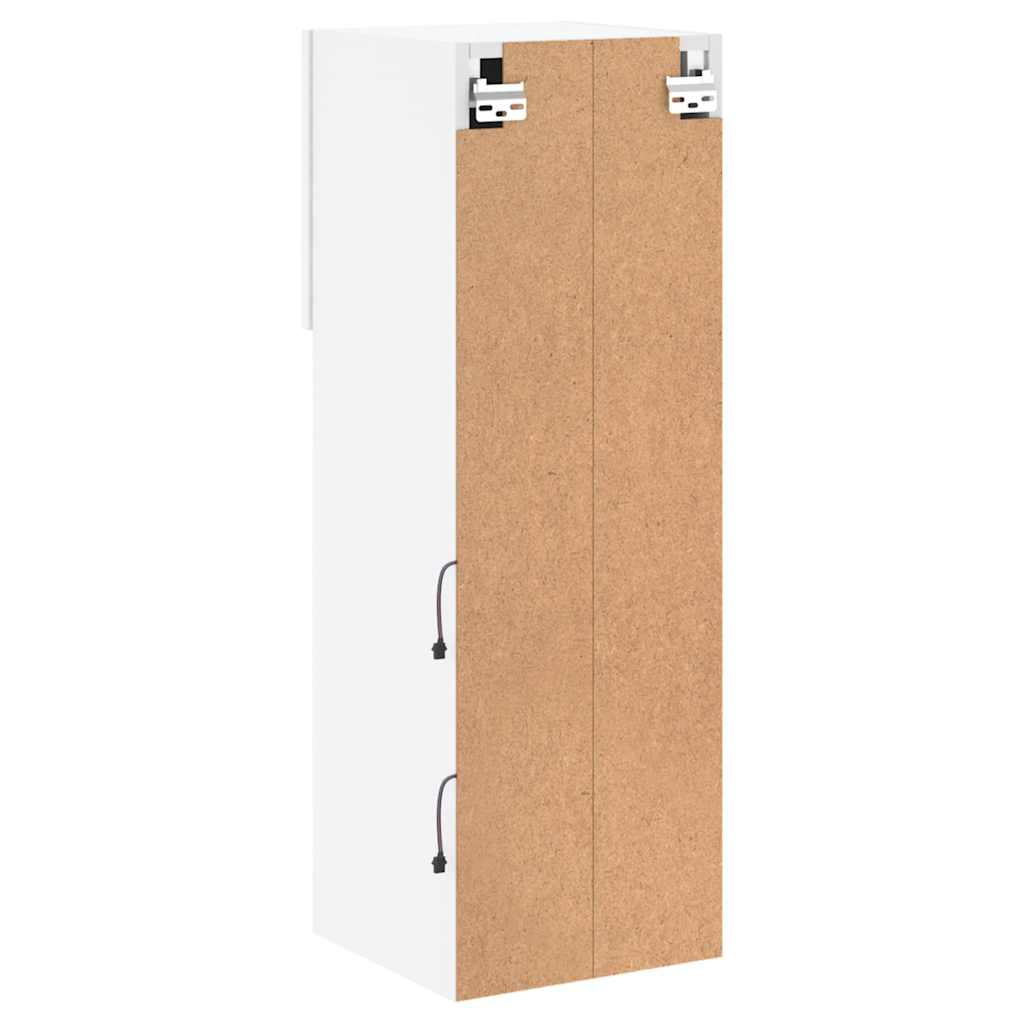 TV spintelė su LED lemputėmis, baltos spalvos, 30,5x30x90cm