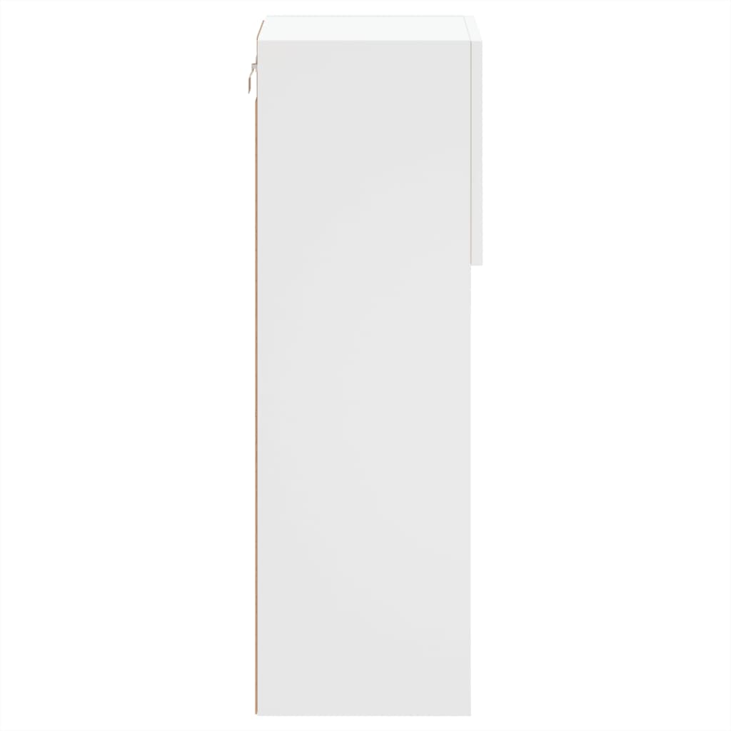 TV spintelės su LED lemputėmis, 2vnt., baltos, 30,5x30x90cm