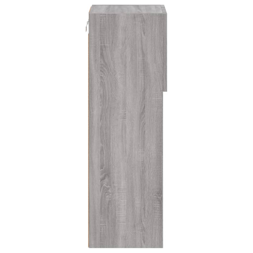 TV spintelės su LED, 2vnt., pilkos ąžuolo, 30,5x30x90cm
