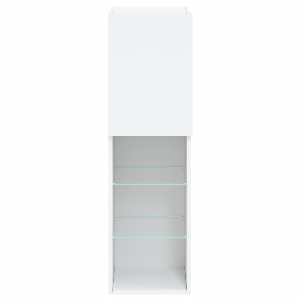 TV spintelė su LED lemputėmis, baltos spalvos, 30,5x30x102cm