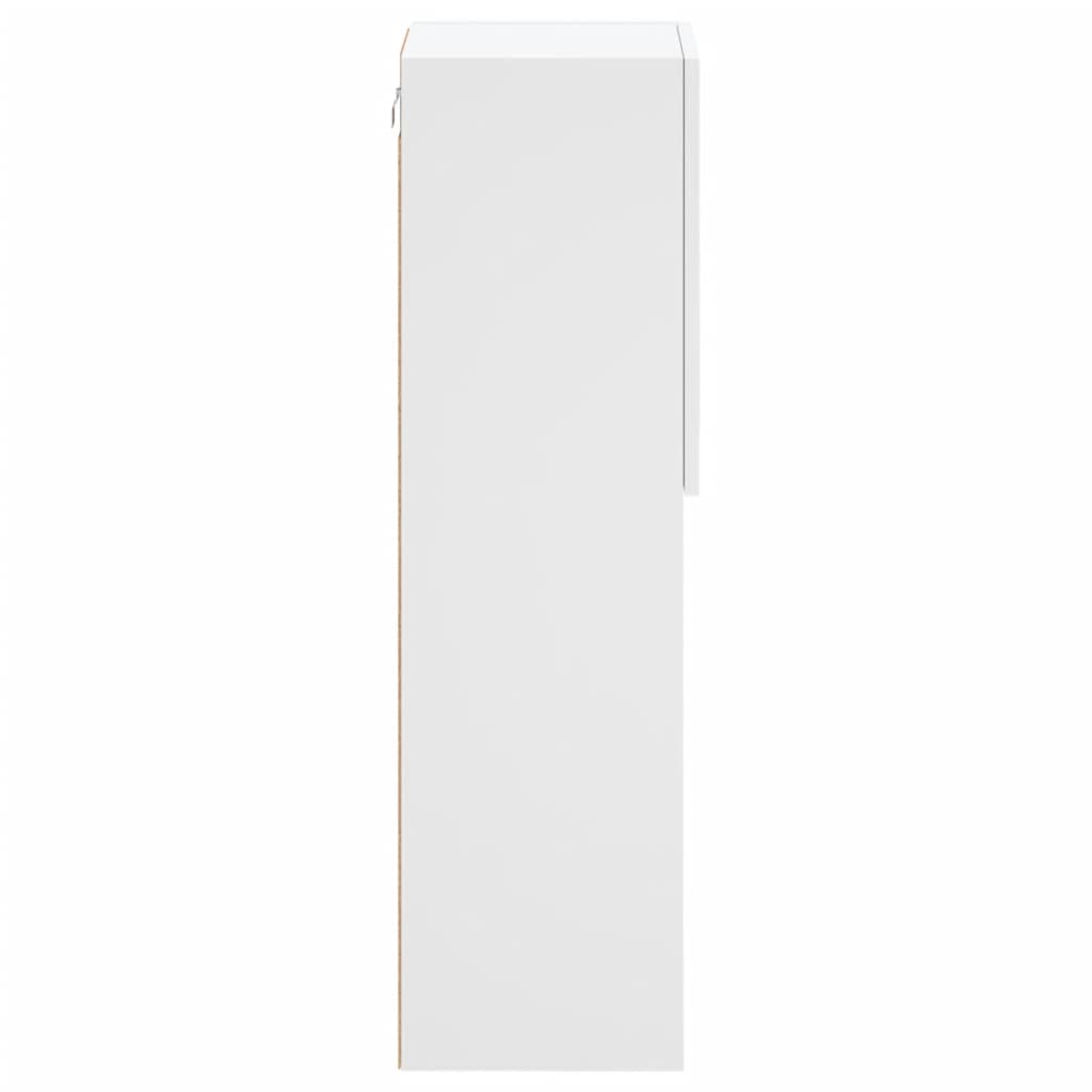 TV skapītis ar LED apgaismojumu, balts, 30,5x30x102 cm