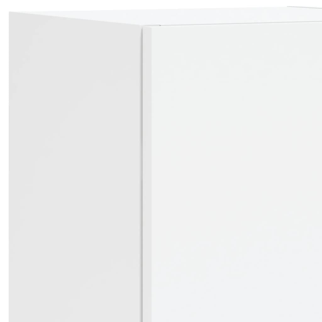 TV spintelės su LED lemputėmis, 2vnt., baltos, 30,5x30x102cm