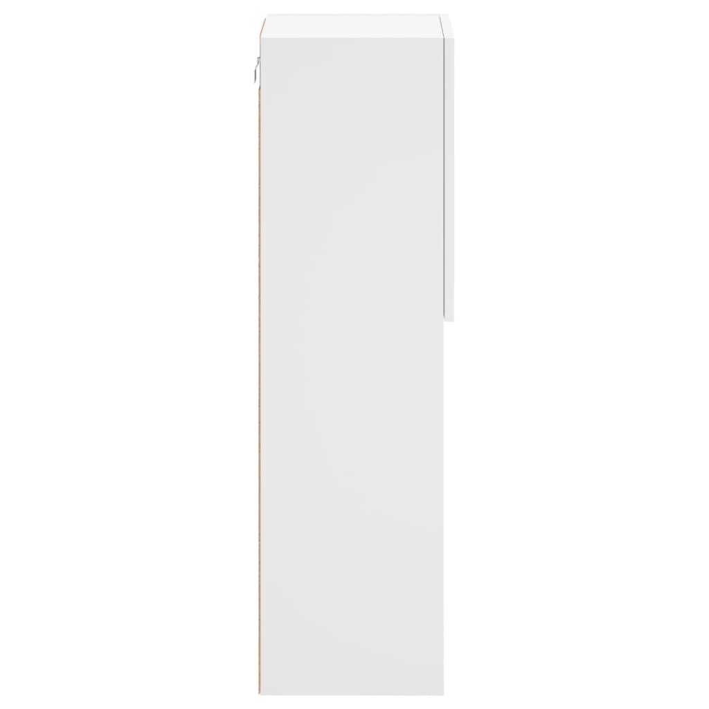 TV spintelės su LED lemputėmis, 2vnt., baltos, 30,5x30x102cm