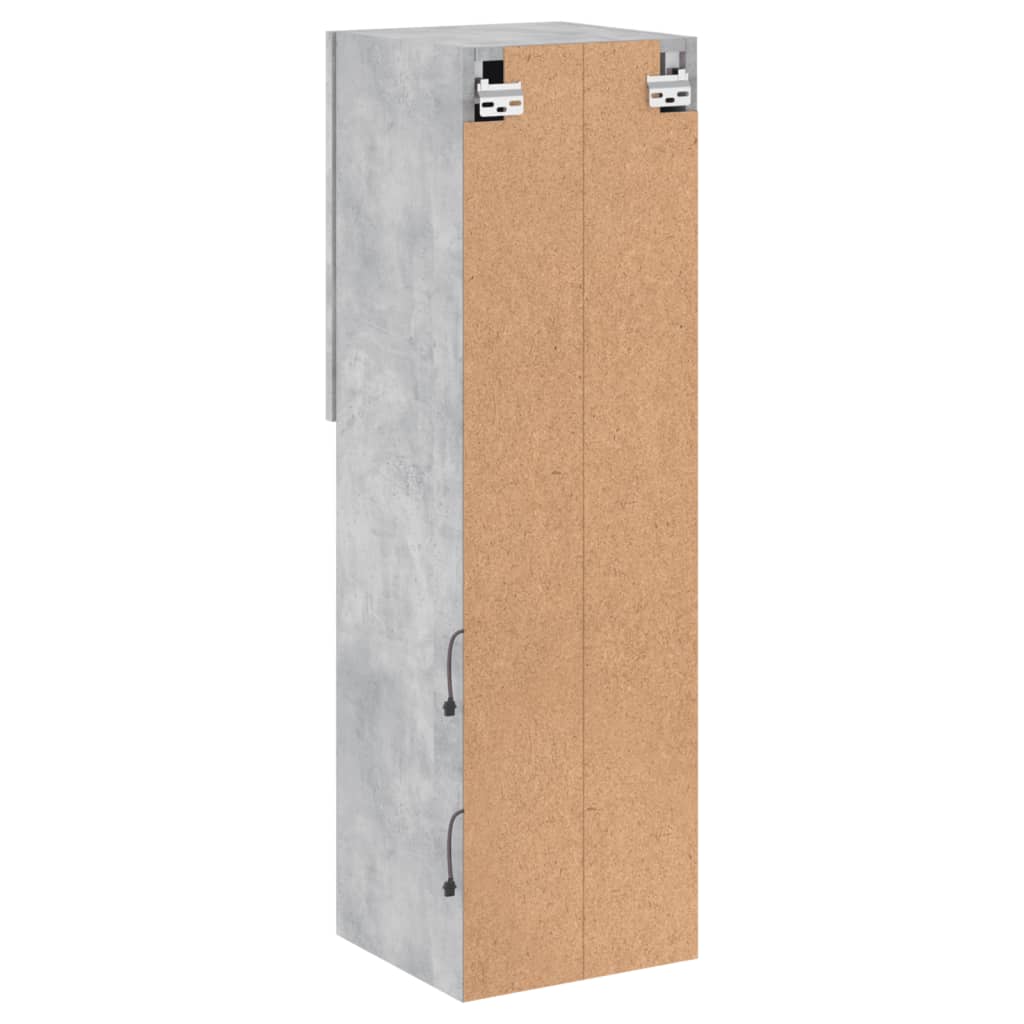 TV spintelės su LED lemputėmis, 2vnt., betono, 30,5x30x102cm