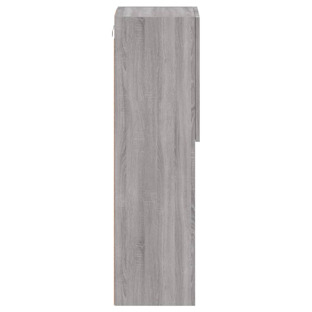 TV spintelės su LED, 2vnt., pilkos ąžuolo, 30,5x30x102cm