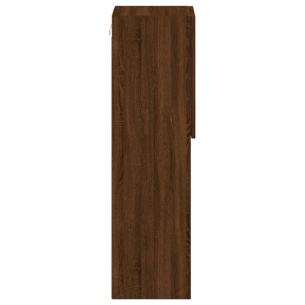 TV cabinet with LED lights, brown oak, 30.5x30x102cm