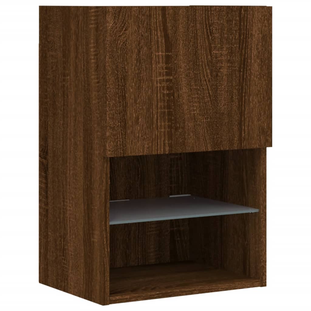 TV skapītis ar LED apgaismojumu, brūns ozols, 40,5x30x60cm