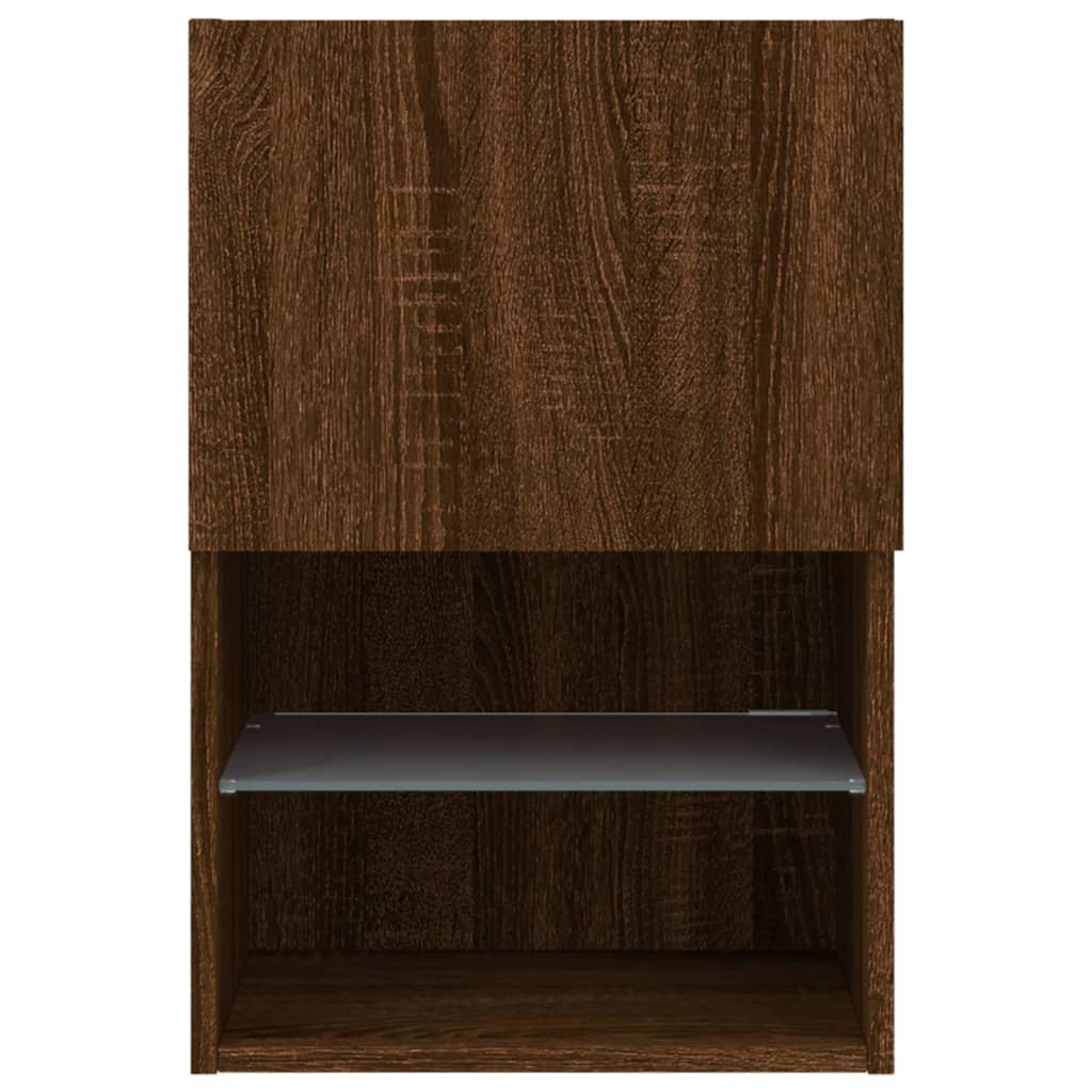 TV skapītis ar LED apgaismojumu, brūns ozols, 40,5x30x60cm