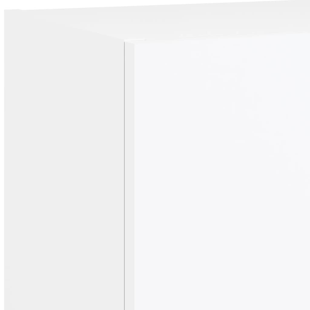 TV cabinet with LED lights, white, 40.5x30x90cm