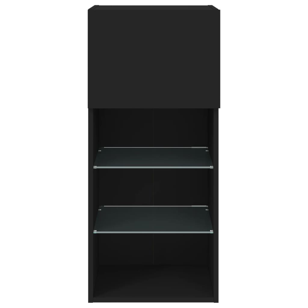 TV spintelė su LED lemputėmis, juodos spalvos, 40,5x30x90cm