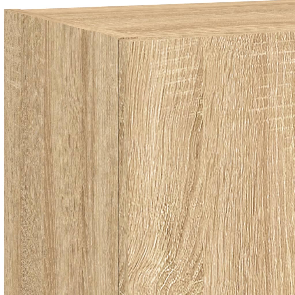TV cabinet with LED lights, oak, 40.5x30x90cm