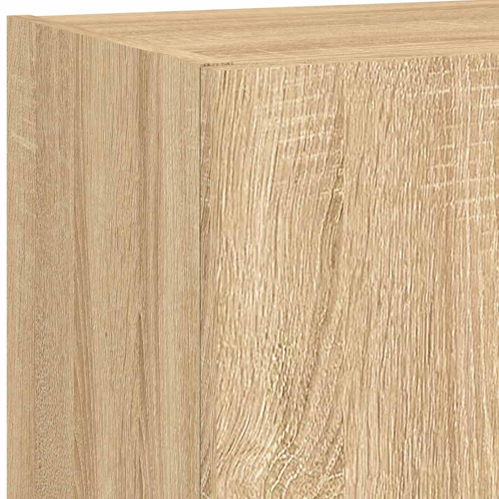 TV Cabinets with LED lights, 2 pcs., oak, 40.5x30x90cm