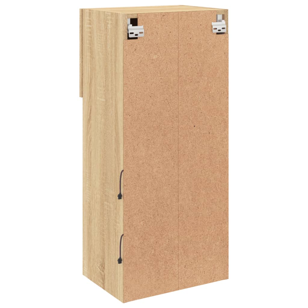 TV Cabinets with LED lights, 2 pcs., oak, 40.5x30x90cm