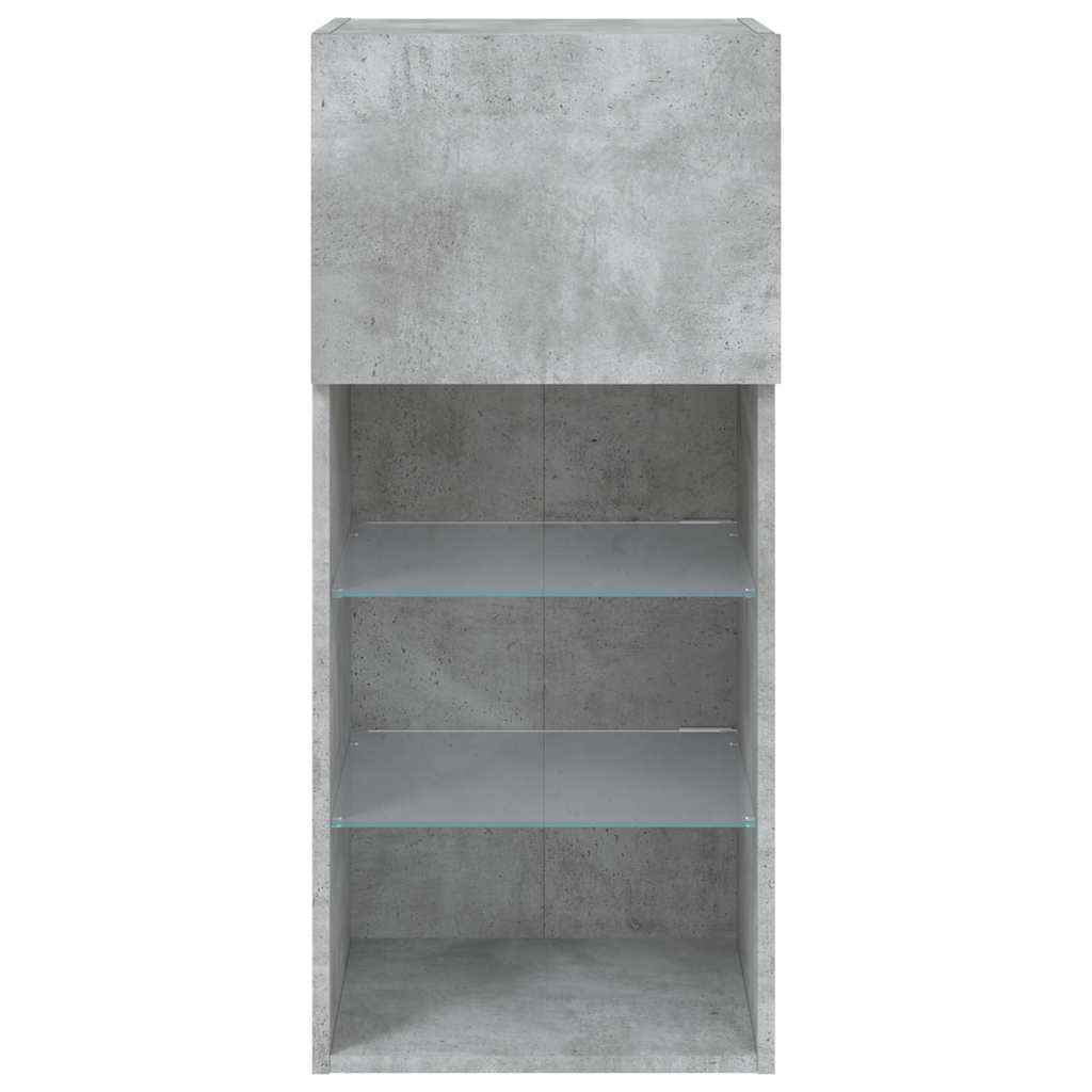 TV spintelės su LED lemputėmis, 2vnt., betono, 40,5x30x90cm