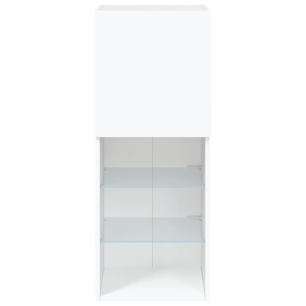 TV spintelė su LED lemputėmis, baltos spalvos, 40,5x30x102cm