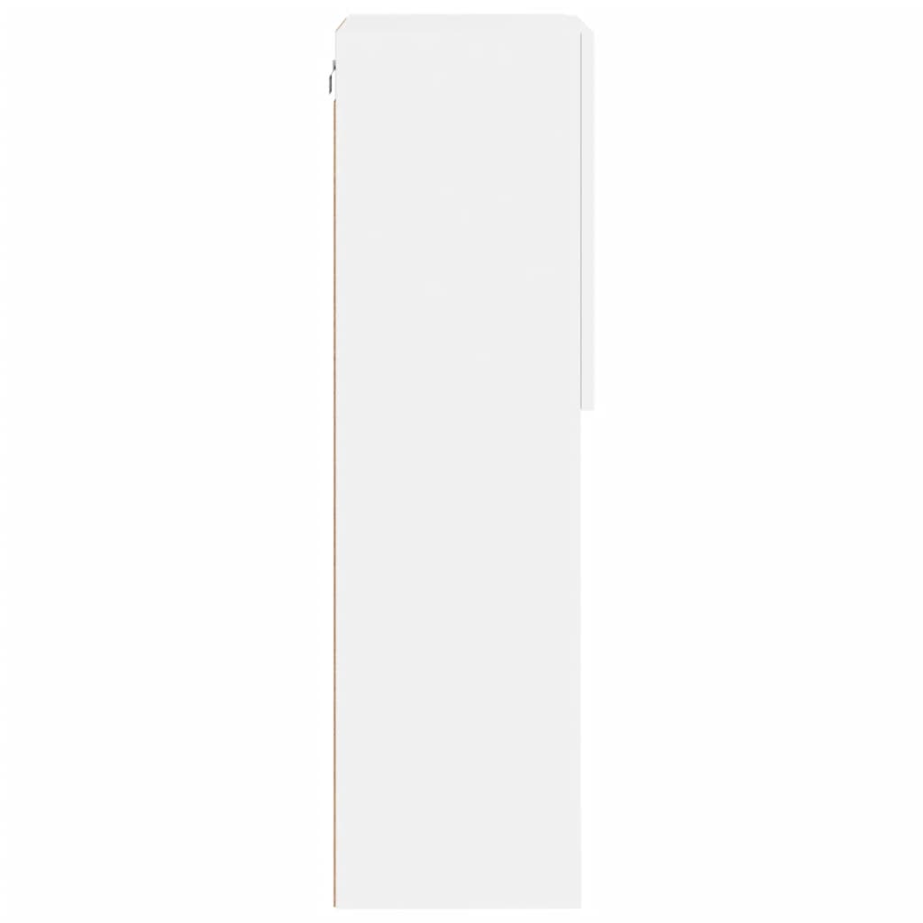 TV cabinet with LED lights, white, 40.5x30x102cm