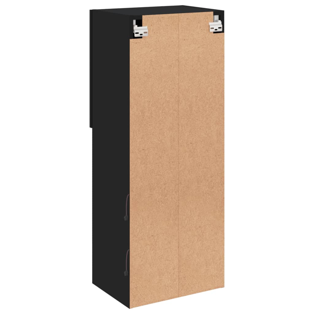 TV skapītis ar LED apgaismojumu, melns, 40,5x30x102 cm