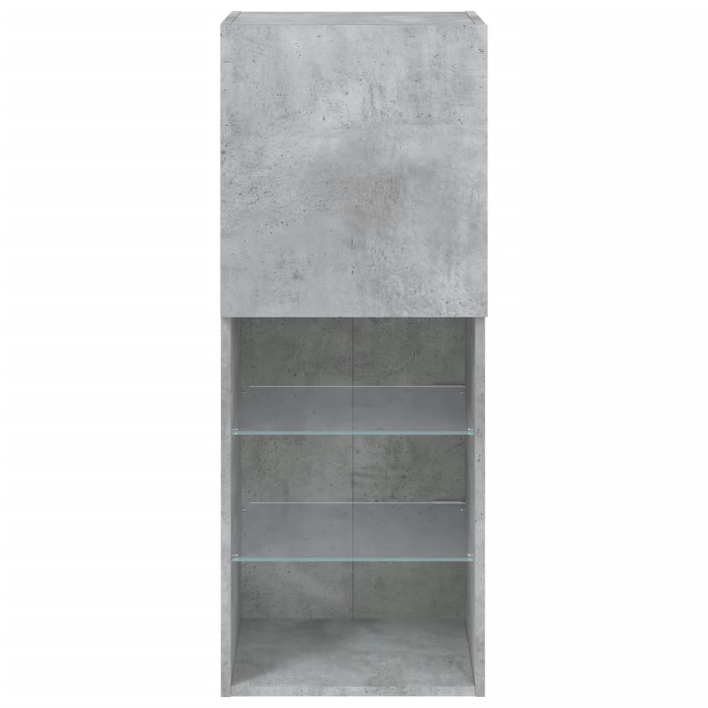 TV cabinet with LED lights, concrete grey, 40.5x30x102cm