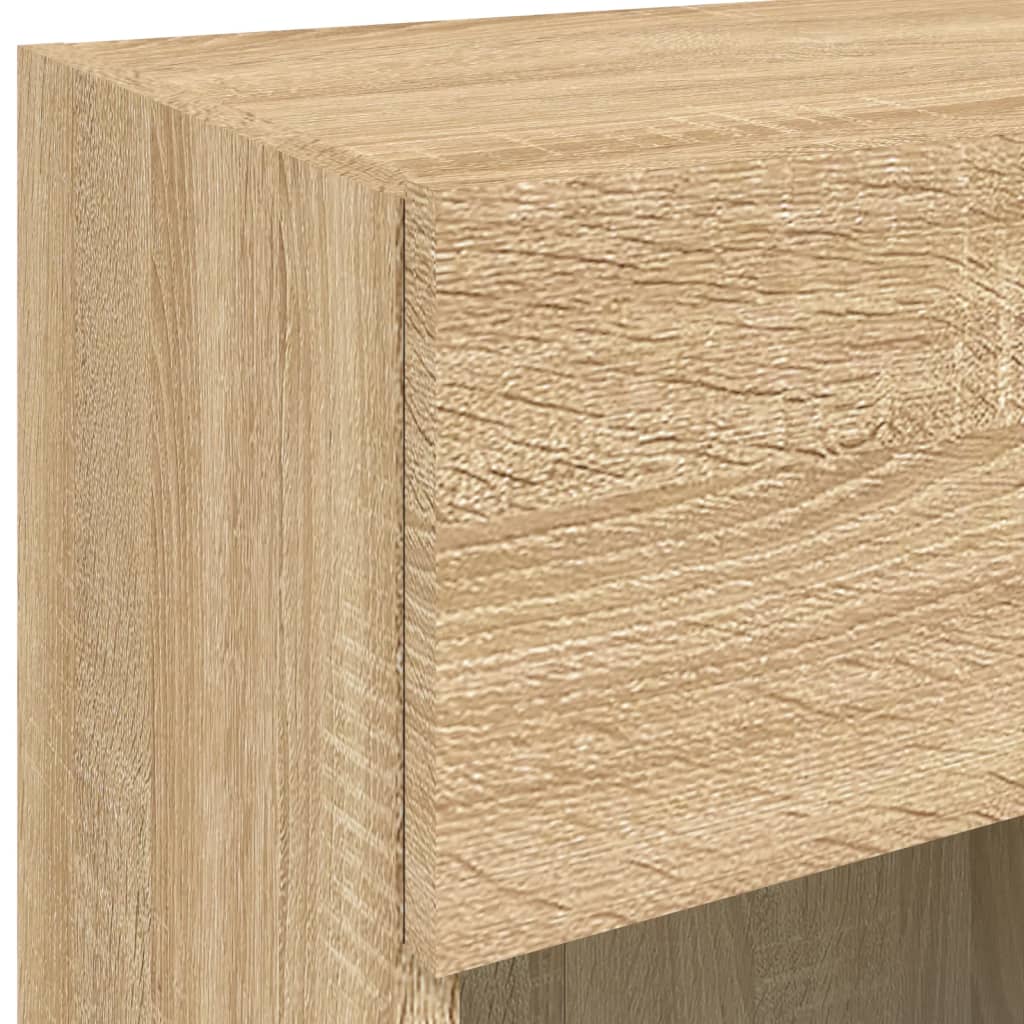 Sieninė TV spintelė su LED lemputėmis, ąžuolo, 40x30x60,5cm