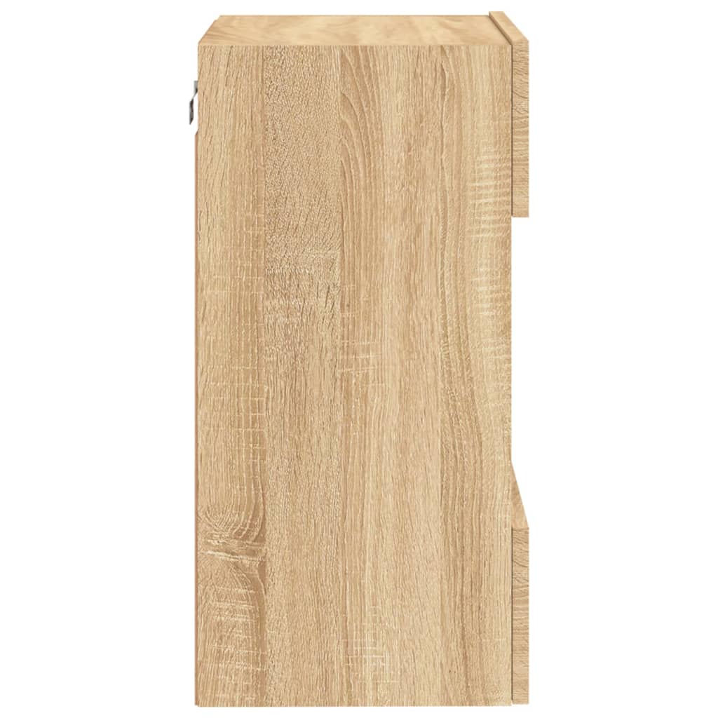 Sieninė TV spintelė su LED lemputėmis, ąžuolo, 40x30x60,5cm