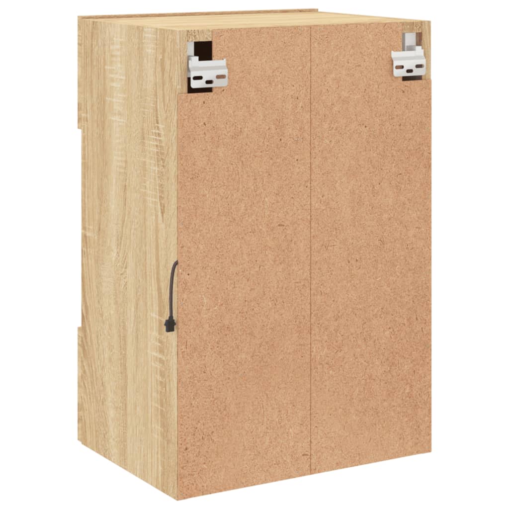 Sieninė TV spintelė su LED lemputėmis, ąžuolo, 40x30x60,5cm