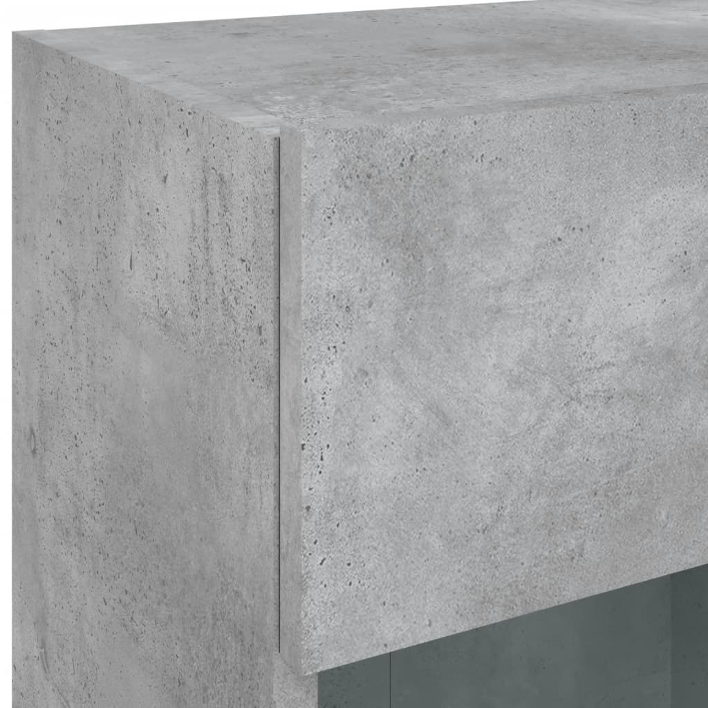 Sieninė TV spintelė su LED lemputėmis, betono, 40x30x60,5cm