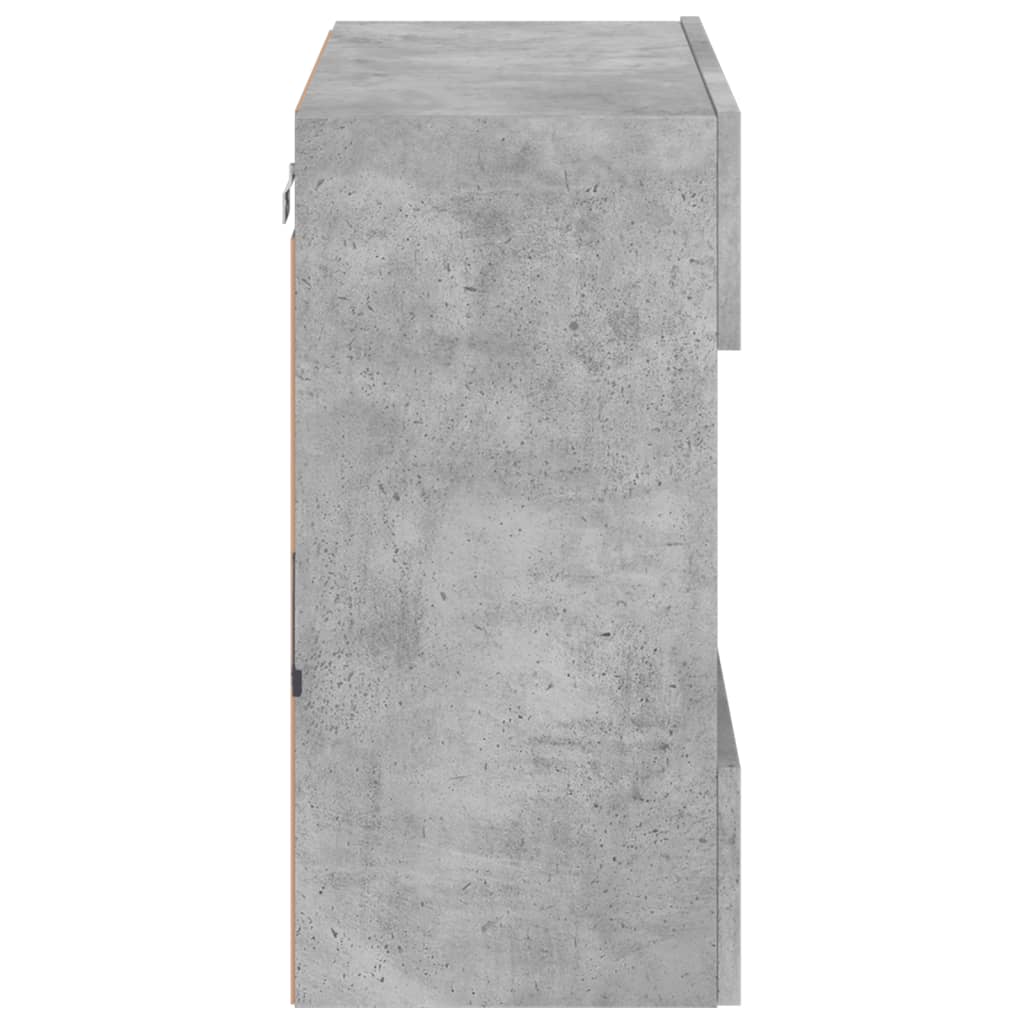 Sieninė TV spintelė su LED lemputėmis, betono, 58,5x30x60,5cm