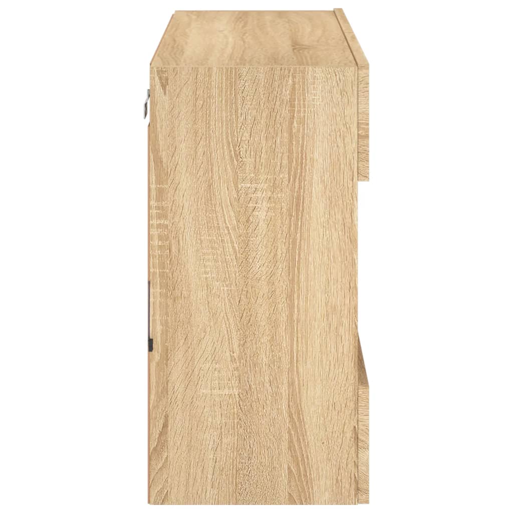 Sieninė TV spintelė su LED lemputėmis, ąžuolo, 78,5x30x60,5cm