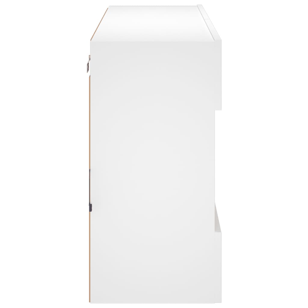 Sieninė TV spintelė su LED lemputėmis, balta, 98,5x30x60,5cm