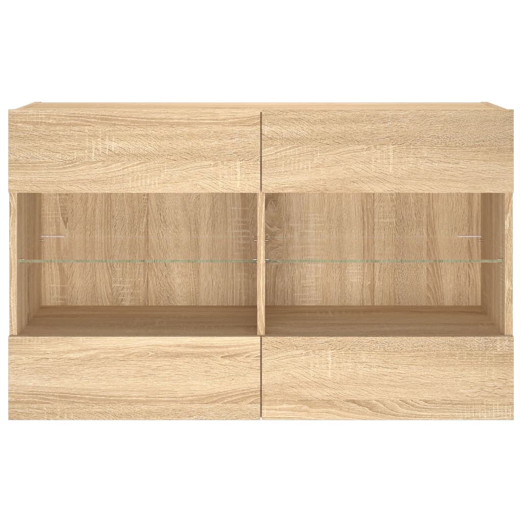 Sienas TV skapītis ar LED gaismām, ozola, 98,5x30x60,5cm