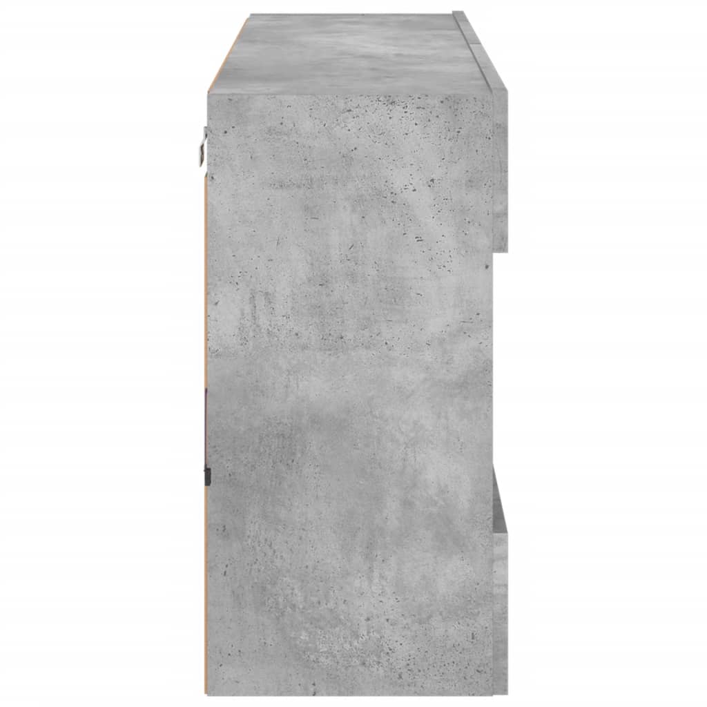 Sieninė TV spintelė su LED lemputėmis, betono, 98,5x30x60,5cm