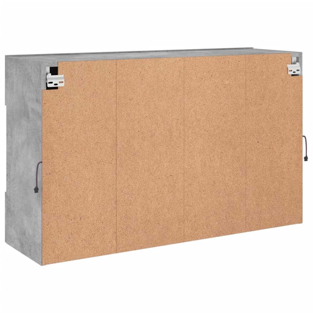 Sieninė TV spintelė su LED lemputėmis, betono, 98,5x30x60,5cm