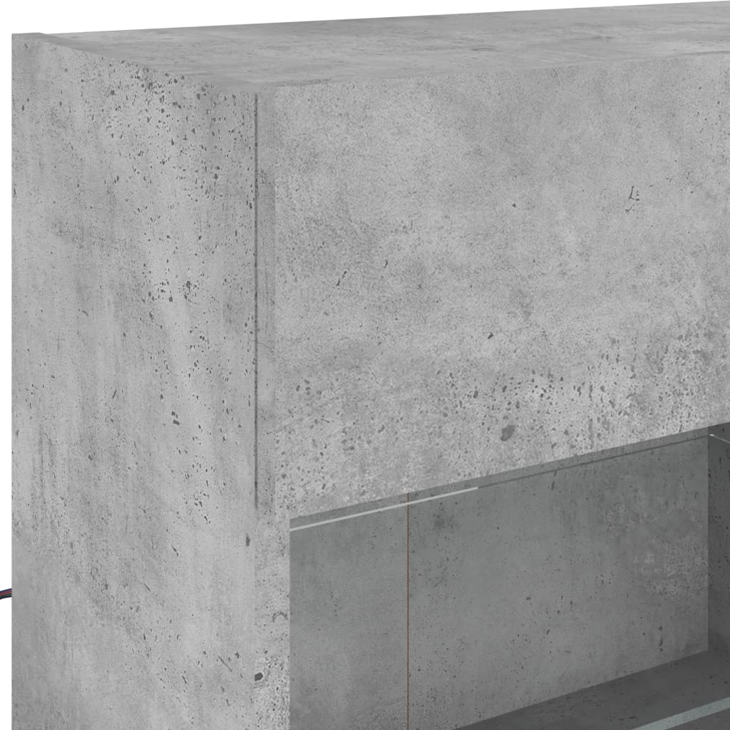 Sieninė TV spintelė su LED lemputėmis, betono, 98,5x30x60,5cm