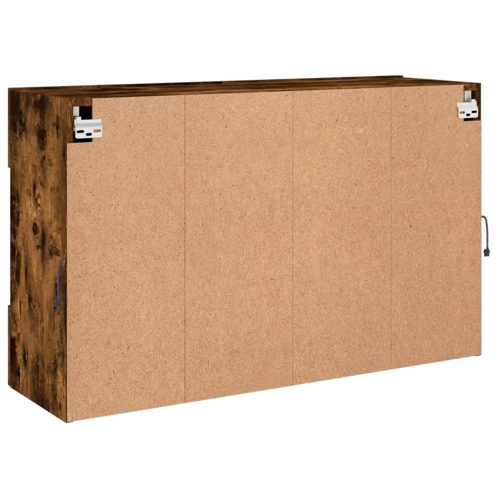 Wall-mounted TV cabinet with LED lights, smoky, 98.5x30x60.5cm