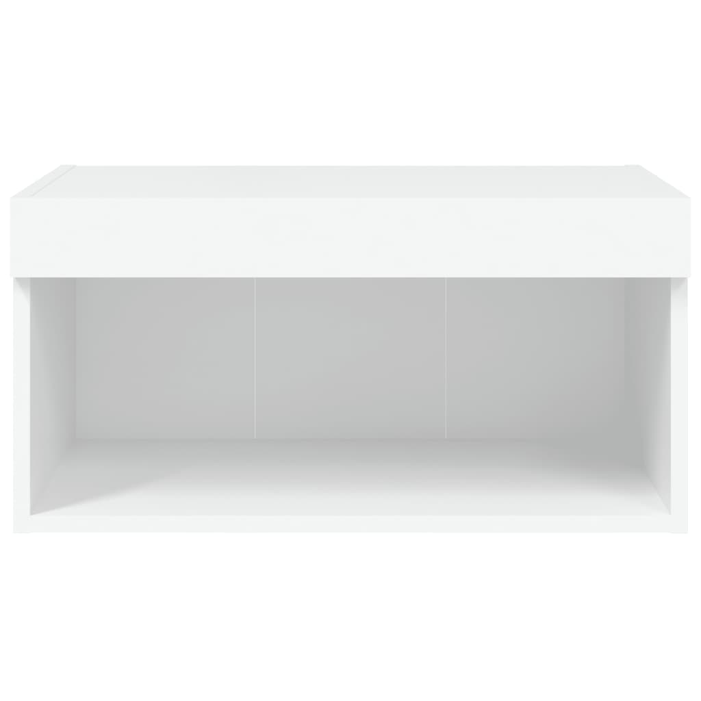 TV spintelė su LED lemputėmis, baltos spalvos, 60x30x30cm