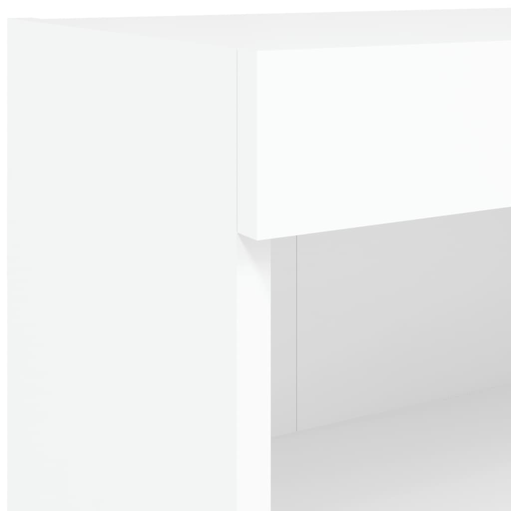 TV spintelė su LED lemputėmis, baltos spalvos, 60x30x30cm
