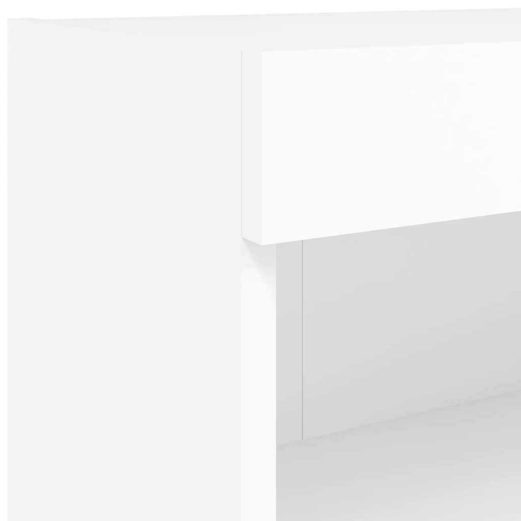 TV spintelės su LED lemputėmis, 2vnt., baltos, 60x30x30cm