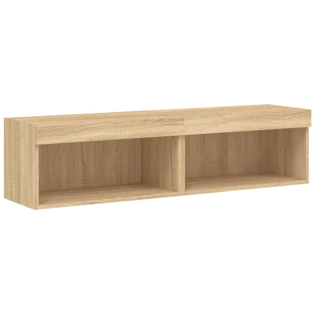 TV skapīši ar LED apgaismojumu, 2 gab., ozolkoka, 60x30x30 cm