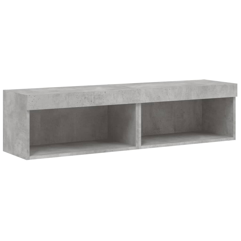 TV skapīši ar LED gaismām, 2 gab., betona krāsā, 60x30x30 cm