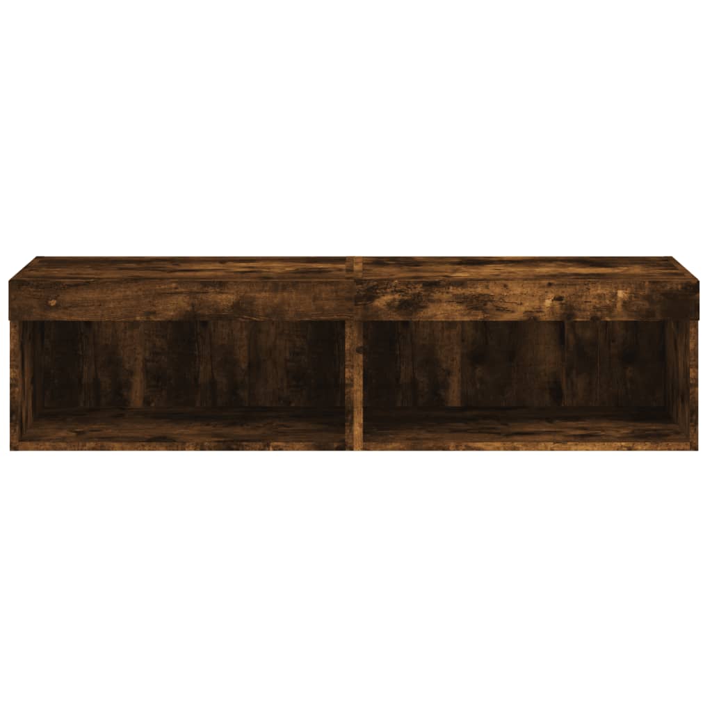TV Cabinets with LED Lights, 2 pcs., Smoked, 60x30x30cm